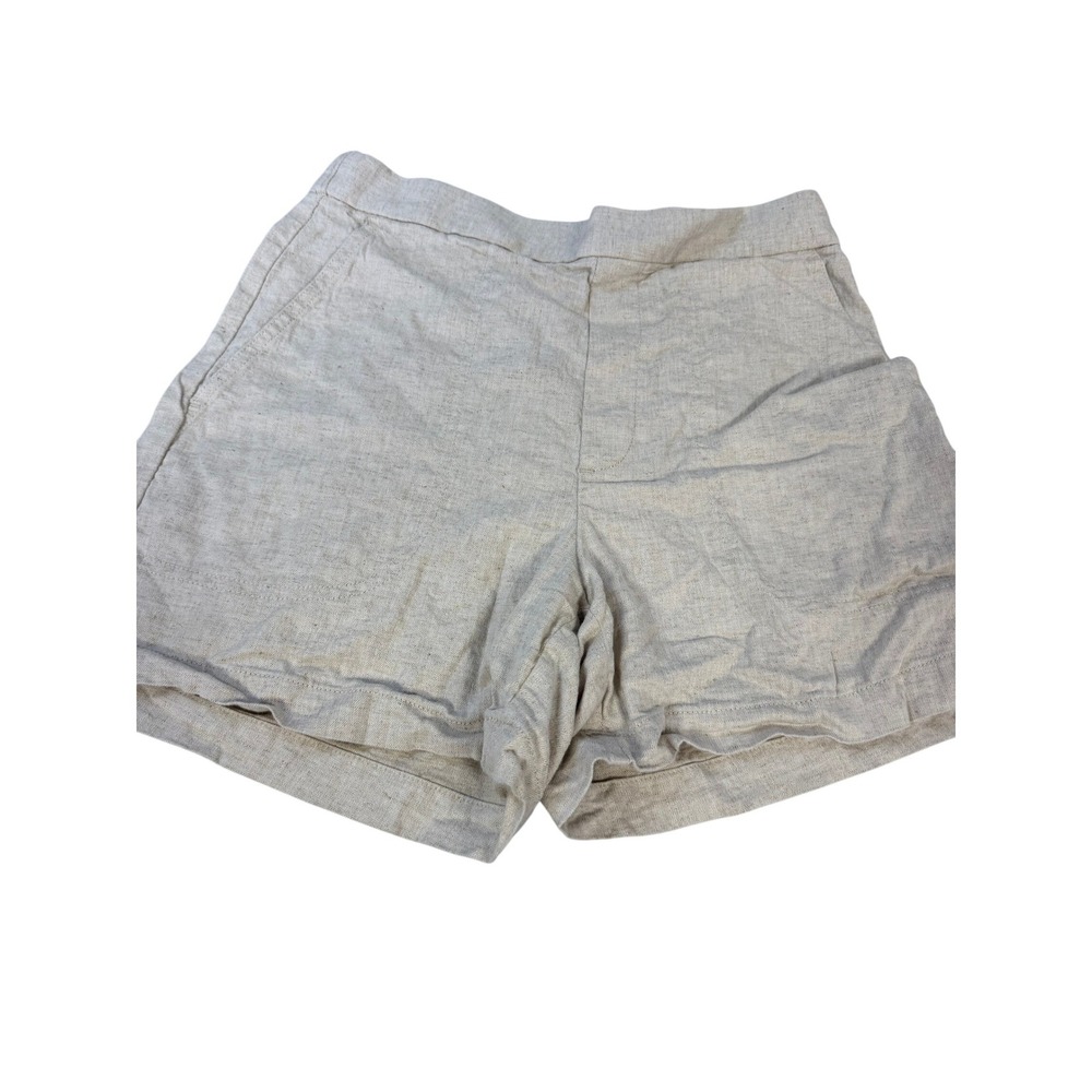 Banana Republic‎ Linen Blend Elastic Back Shorts Oatmeal Beige Womens Small